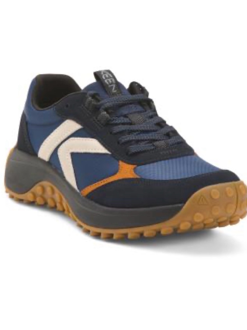 Keen KS86 women size 10 walking hiking athletic shoes navy blue brown leather